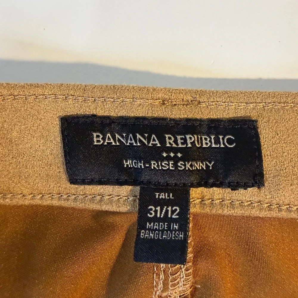Banana Republic Womens Suede Like‎ Tan Pants Size 31/12 Tall Washwell High rise